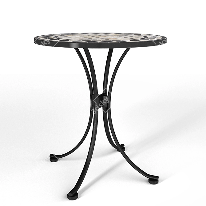 Elegant Marble Bistro Table 3D model image 2