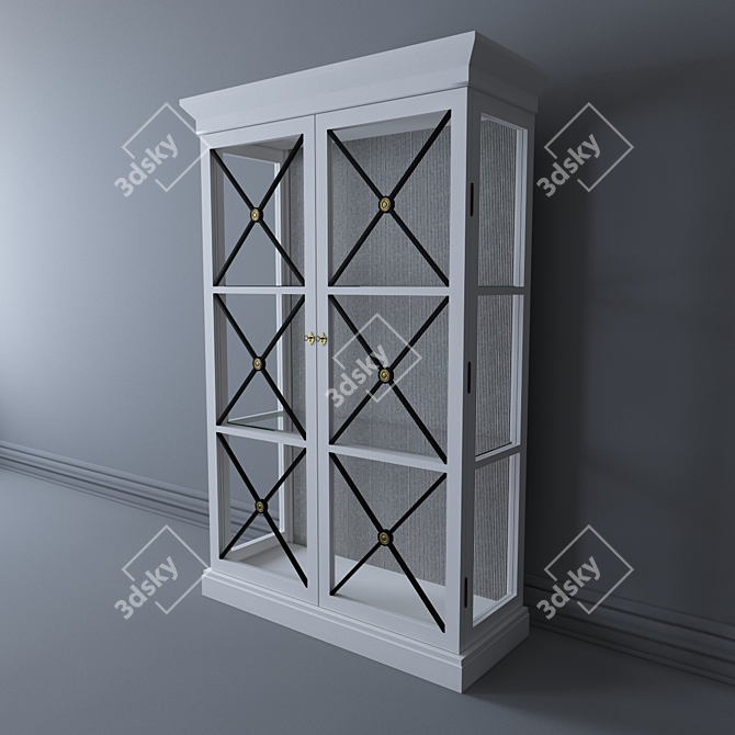 Striped Interior Showcase: Montigny Vitrine M533 3D model image 2