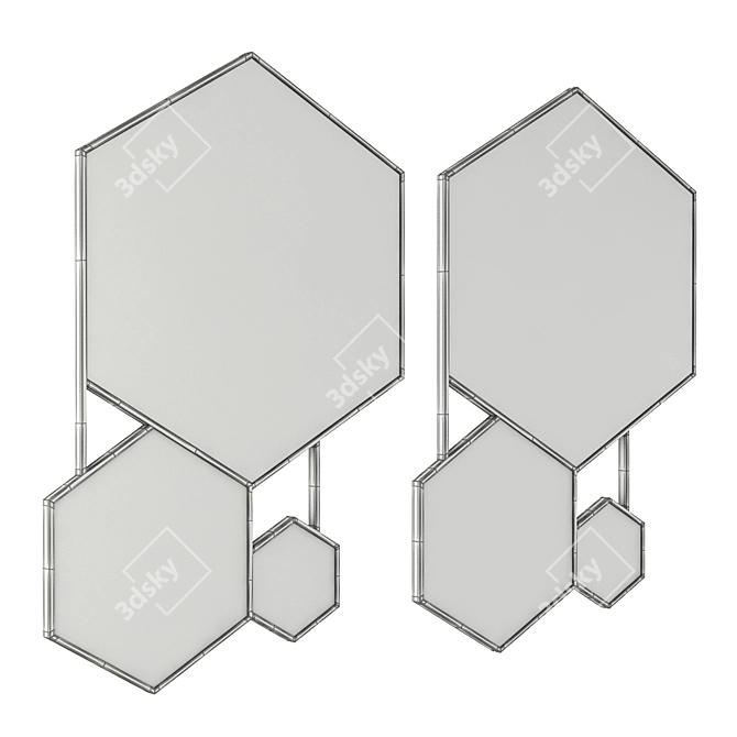 EICHHOLTZ Hexa Mirror: Polished Stainless Steel 3D model image 2