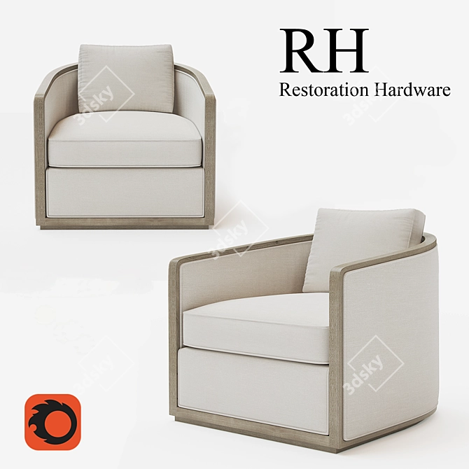 Restoration Hardware Dixon Chair: Elegant and Comfortable 3D model image 1