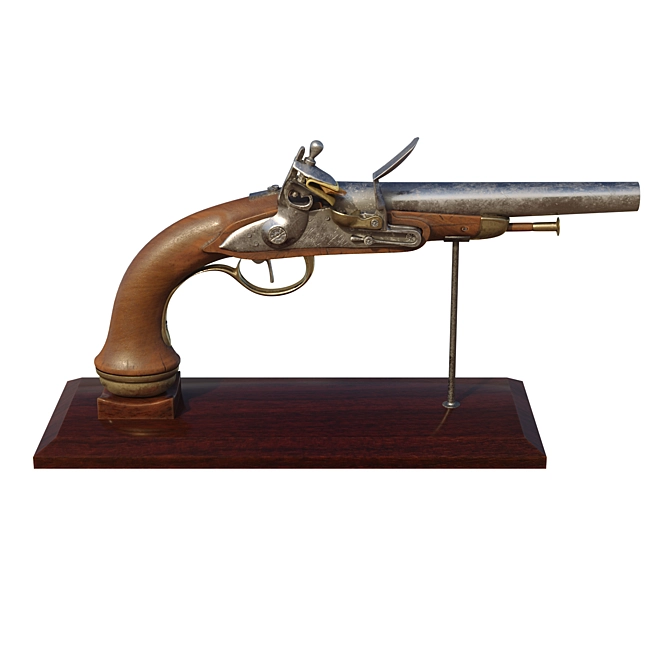 17th Century Silicone Pistol 3D model image 2