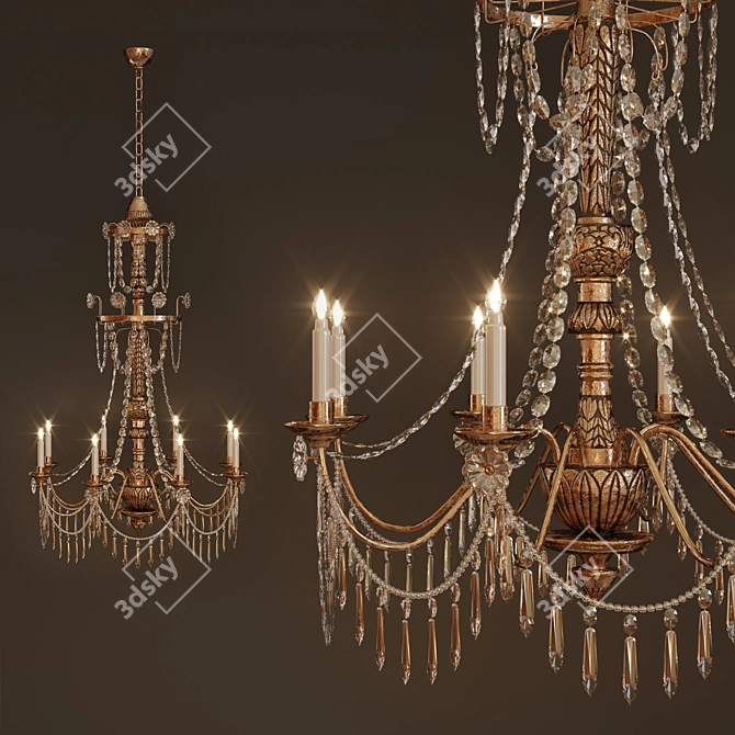 Regal Elegance: Princess Mary Ann Chandelier 3D model image 1