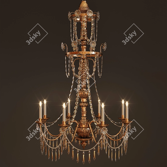 Regal Elegance: Princess Mary Ann Chandelier 3D model image 2