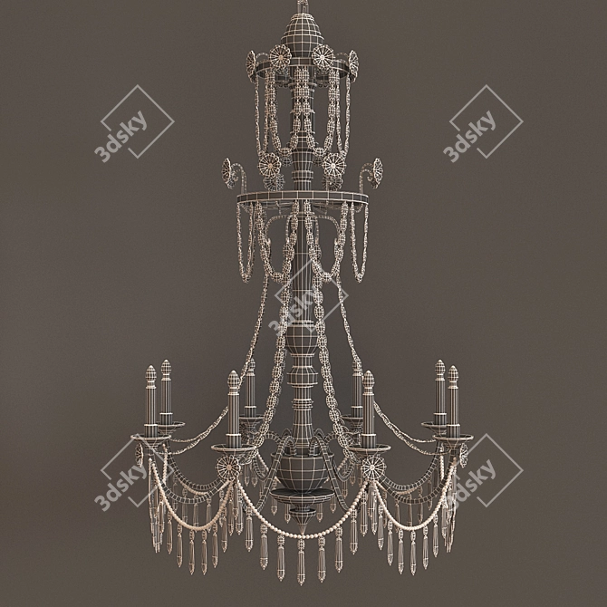 Regal Elegance: Princess Mary Ann Chandelier 3D model image 3