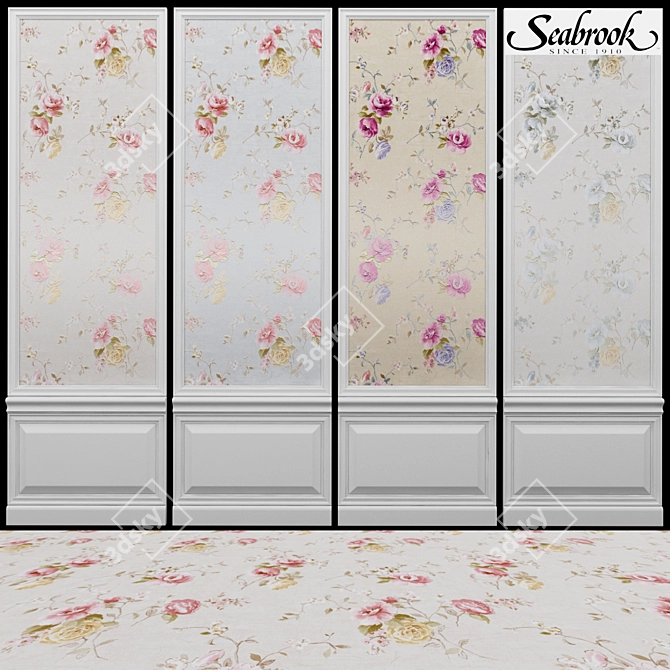 Seabrook Fairfield-3: Stylish USA-made Wallpaper 3D model image 1