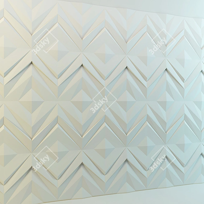 Elegant 3D Plaster Wall Panel 3D model image 3