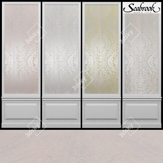 Seabrook Fairfield-4: USA-made Acrylic Coated Wallpaper 3D model image 1