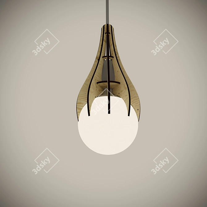 Parametric Wooden Pendant Light 3D model image 6