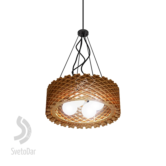 Svetodar Wuffle: Ethnically Inspired Chandelier 3D model image 1