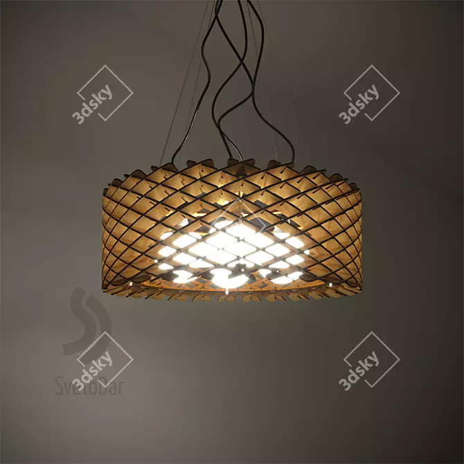 Svetodar Wuffle: Ethnically Inspired Chandelier 3D model image 2