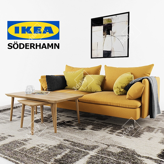Stylish Soderhamn Sofa: Perfect Blend of Comfort and Elegance 3D model image 1