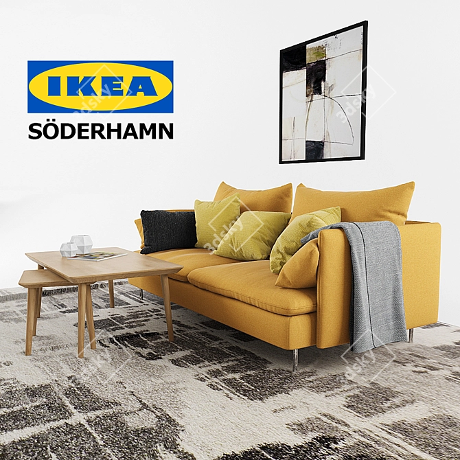 Stylish Soderhamn Sofa: Perfect Blend of Comfort and Elegance 3D model image 2