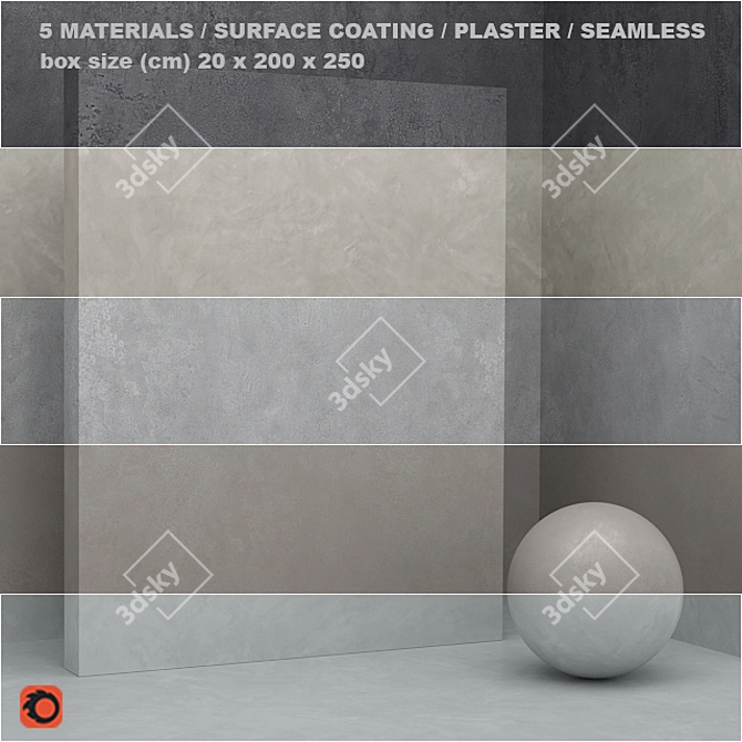 Seamless Stone & Plaster Materials - Set of 20 3D model image 1