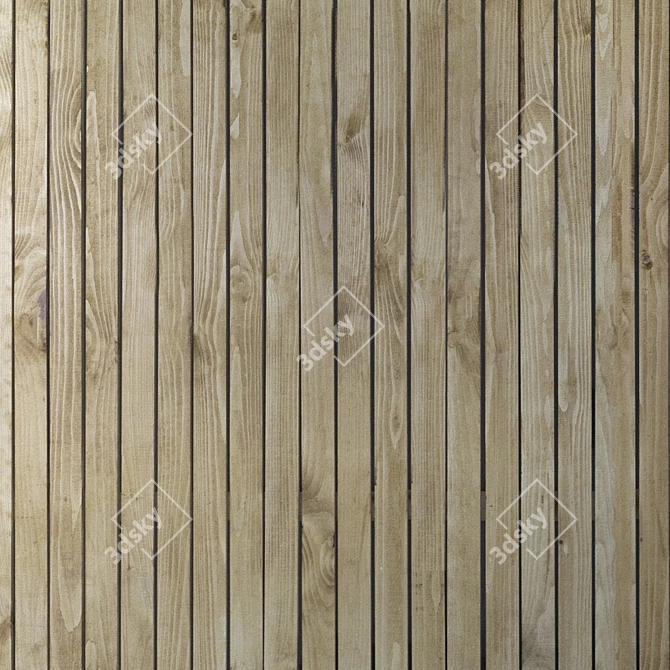 Seamless Wood Slats 3D model image 3