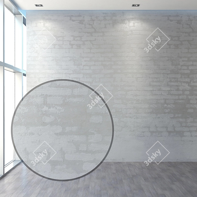 BrickBliss Plastered Wall Texture 3D model image 1