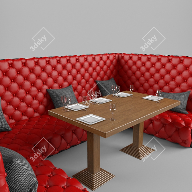 Restaurant Sofa Table 3D model image 1