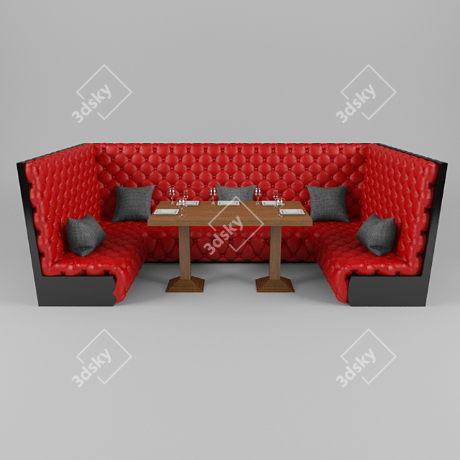 Restaurant Sofa Table 3D model image 2