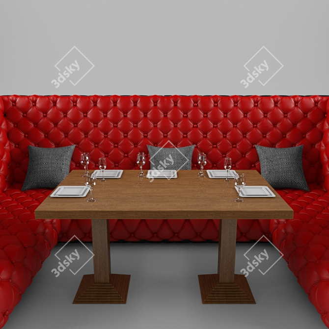 Restaurant Sofa Table 3D model image 3