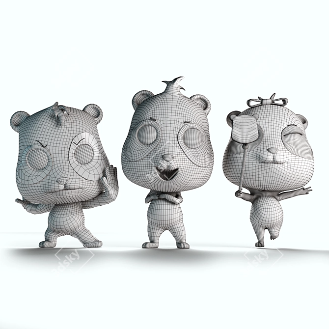 Bear Visualisation Pack: 3 Bears, Corona Render, High Poly 3D model image 3