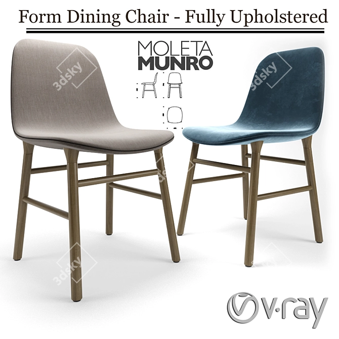 Elegant Upholstered Dining Chair 3D model image 1