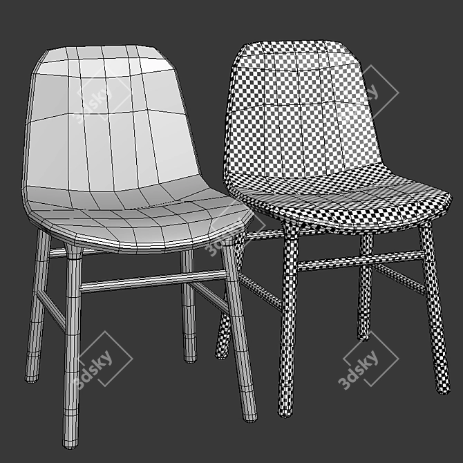 Elegant Upholstered Dining Chair 3D model image 2