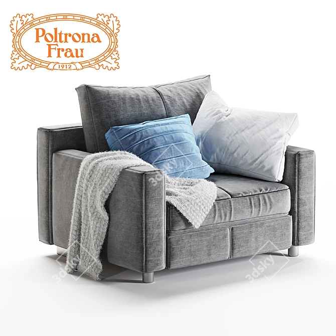 Luxurious Massimosistema Wool Armchair 3D model image 1