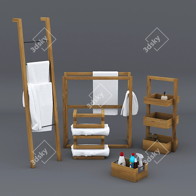 Modern Bathroom Set 3D model image 1