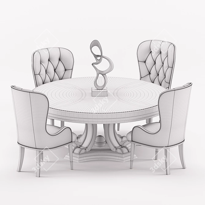 Bronzed Ebony Everly Dining Set 3D model image 3