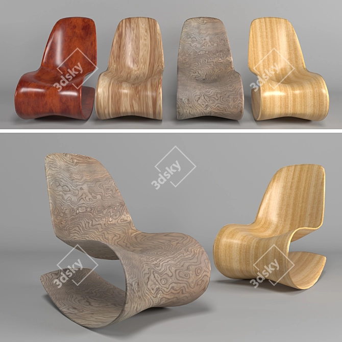 Savannah Rocker III: Stylish and Comfortable Rocking Chair 3D model image 1