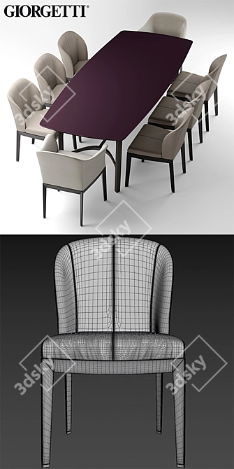 Giorgetti Table Set: Sleek Elegance 3D model image 3