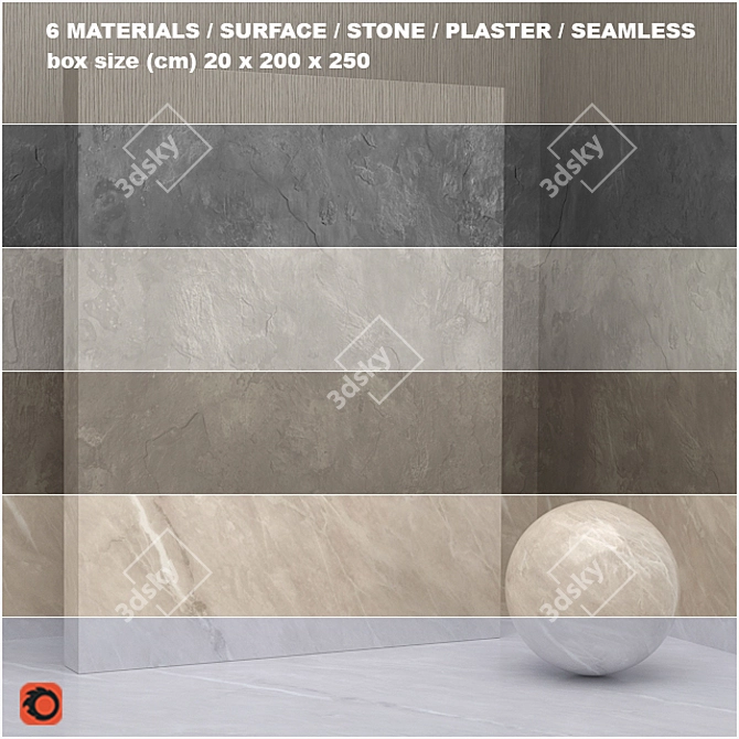 Seamless Stone Plaster Set 3D model image 1