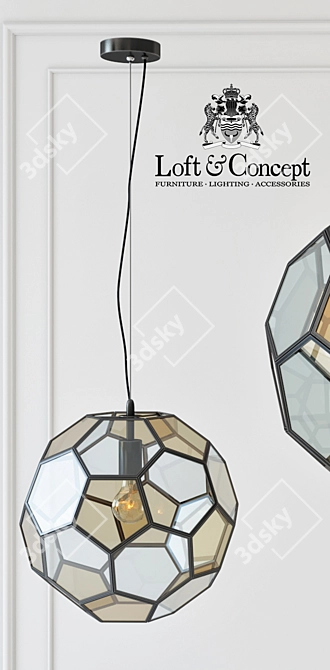 Modern Pendant Globe Light 3D model image 2