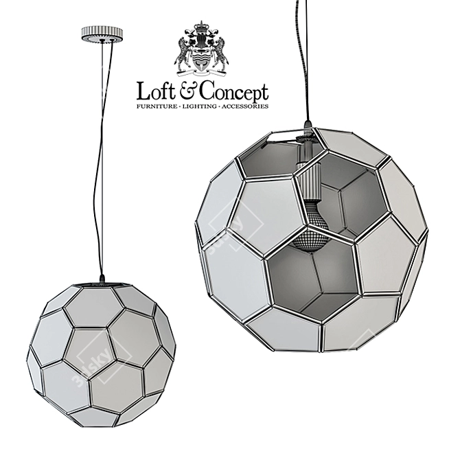 Modern Pendant Globe Light 3D model image 3