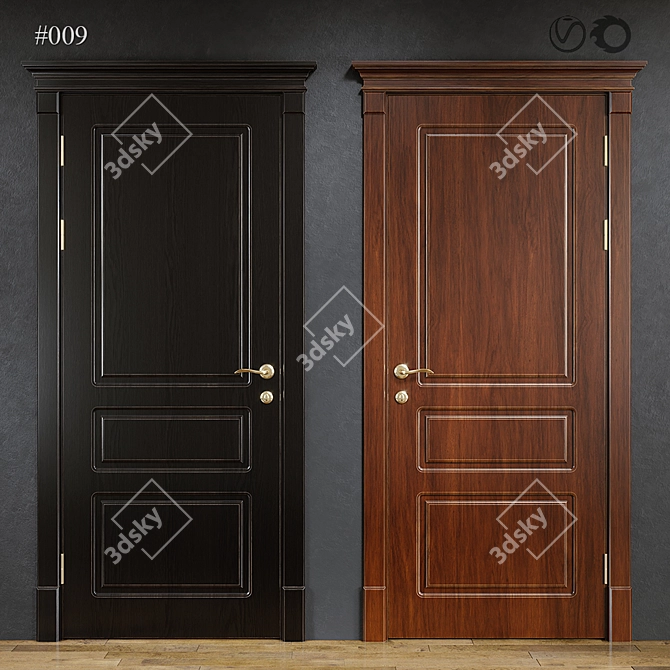 Modern Interior Door #009 3D model image 1