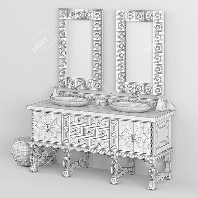 Handcrafted JMF Balmoral Vanities 3D model image 3