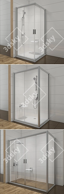 Ravak Rapier Corner Shower Enclosures: Sleek & Stylish Design 3D model image 2