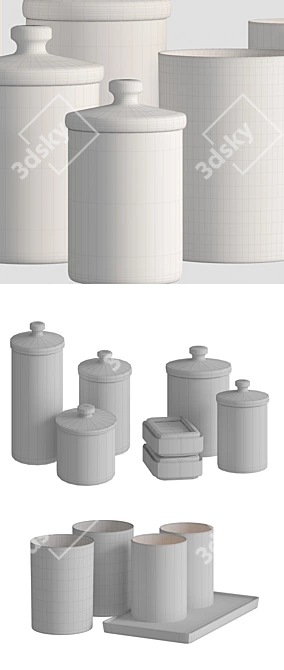 Realistic Bathroom Accessories Set 3D model image 3