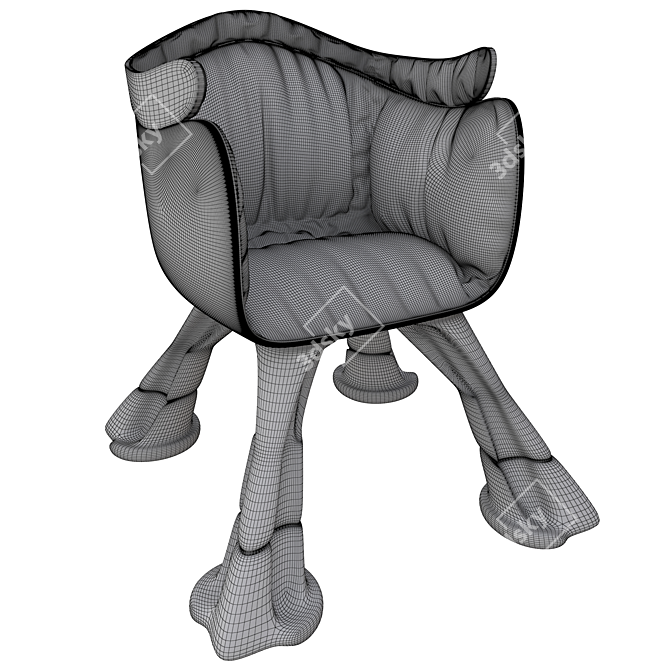2018LT Armchair: Stylish and Comfortable 3D model image 2