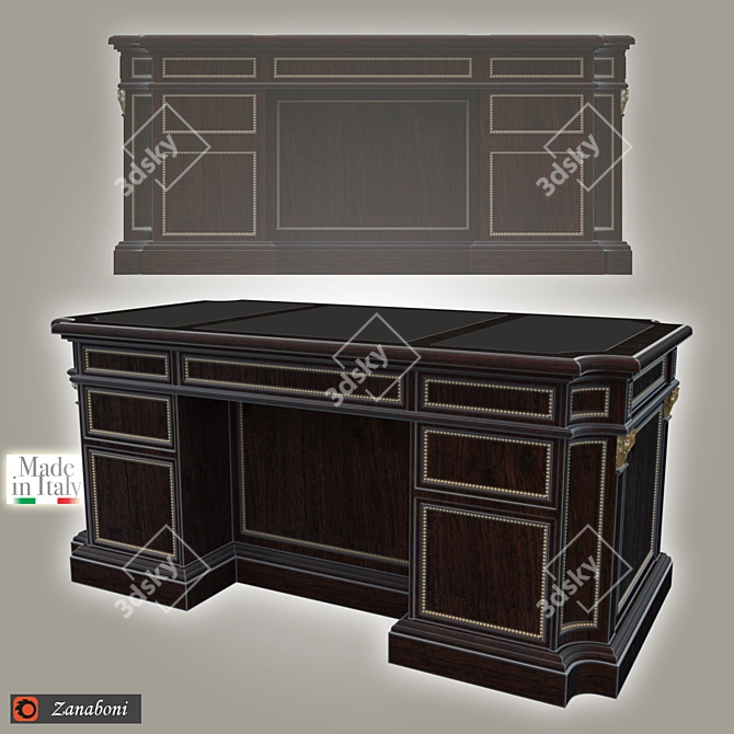 Zanaboni Elegant Desk Table 3D model image 1