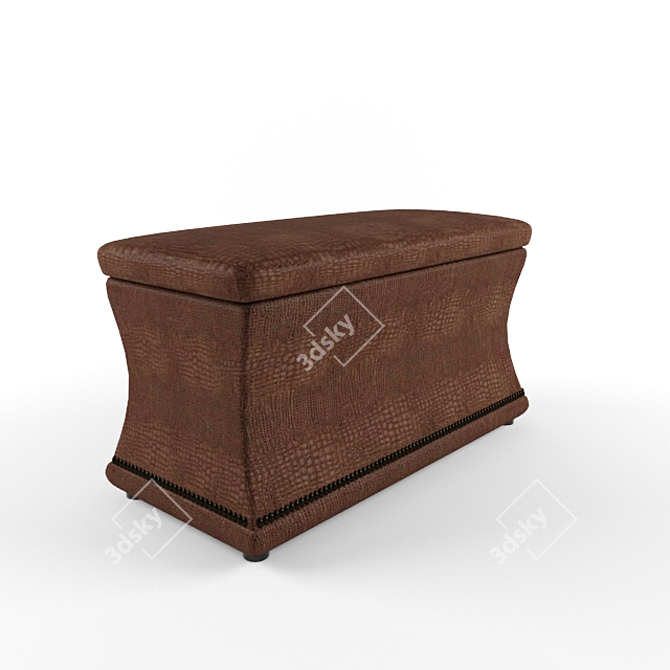 Elegant Brown Croc Ottoman 3D model image 1