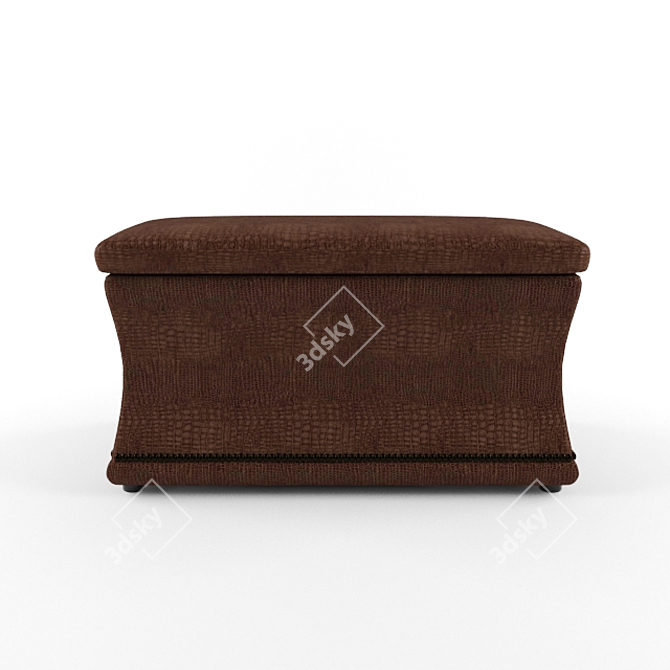 Elegant Brown Croc Ottoman 3D model image 2