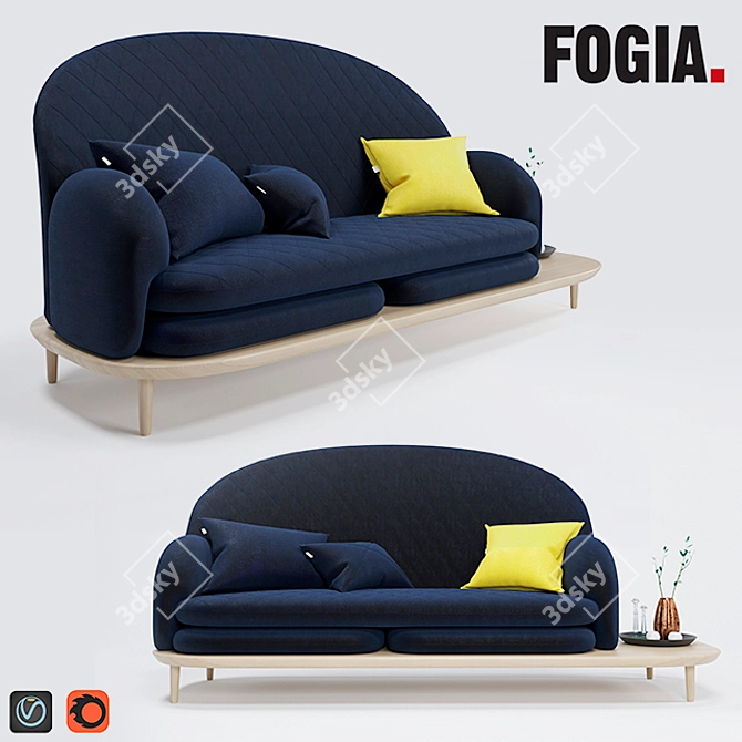 Scandinavian Style Rise Sofa 3D model image 1