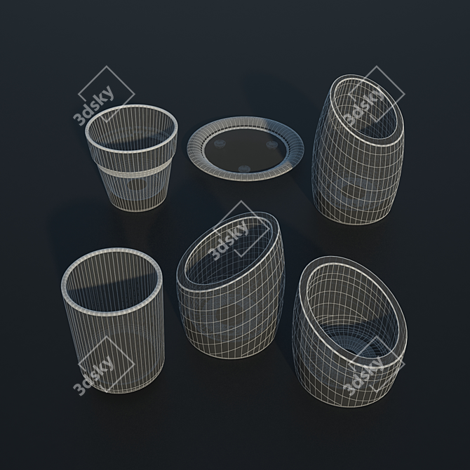 Elegant Glass Candle Holders 3D model image 3