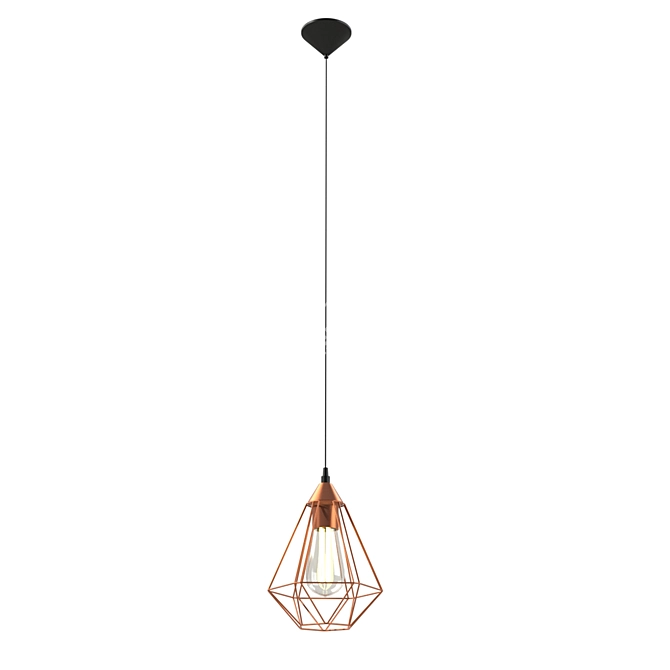 Tarbes Suspension Light: Elegant Steel and Copper Design 3D model image 1