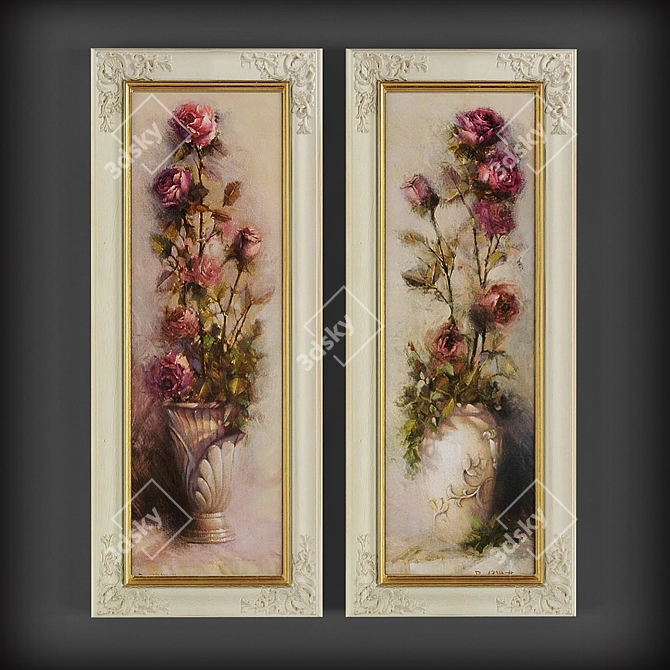 Beautiful Floral Art Collection 3D model image 1