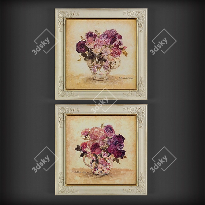 Beautiful Floral Art Collection 3D model image 2