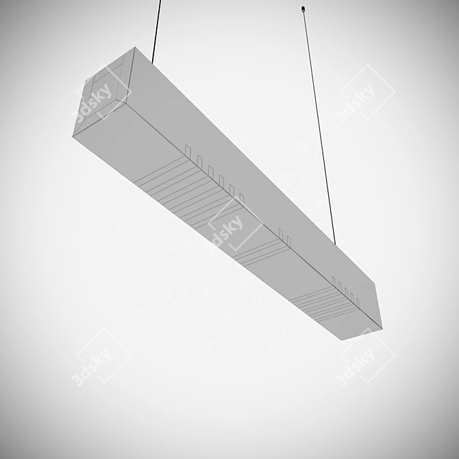 Sleek Wooden Log Pendant Light 3D model image 4