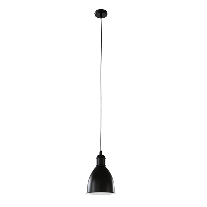 Elegant Steel Black Pendant 3D model image 1