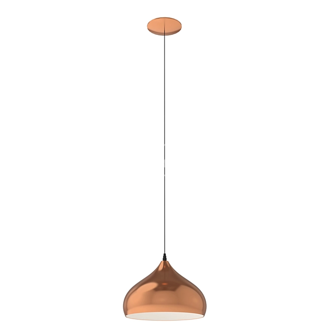 Elegant Copper Steel Pendant 3D model image 1