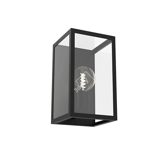 Charterhouse Steel Black Glass Sconce 3D model image 1